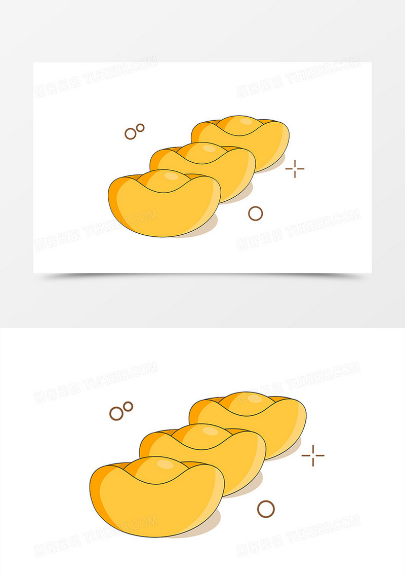 新年创意卡通金元宝素材