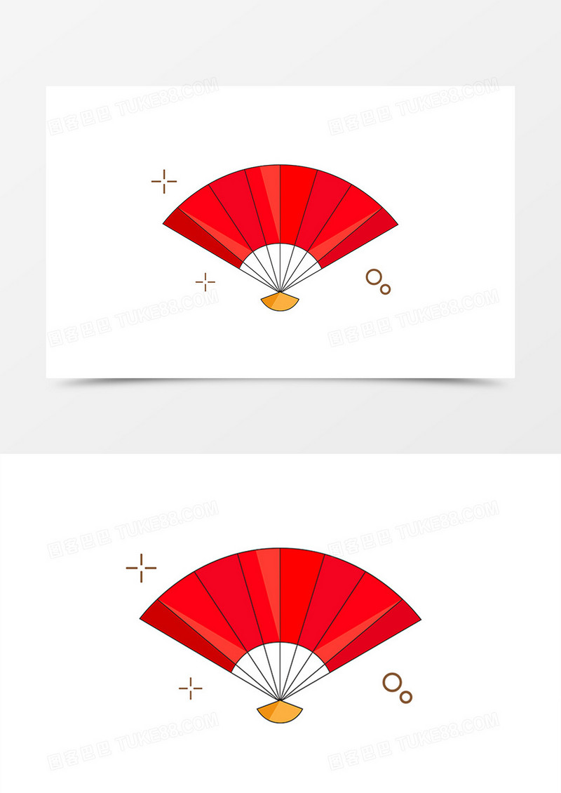 新年创意卡通扇子素材