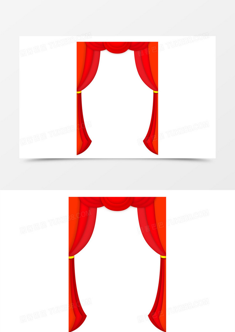 新年创意卡通红色幕布素材
