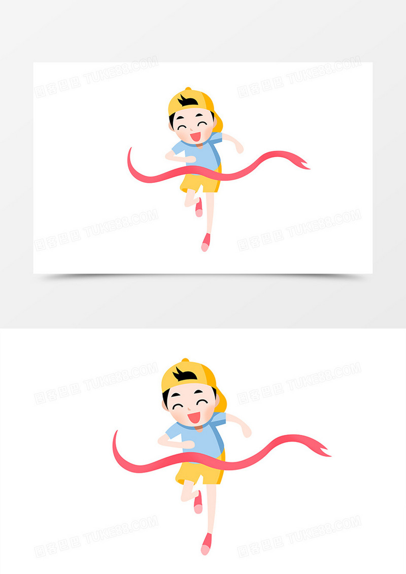 奔跑的男孩运动会元素